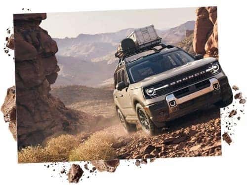 2025 Ford Bronco Sport offroading up a mountain