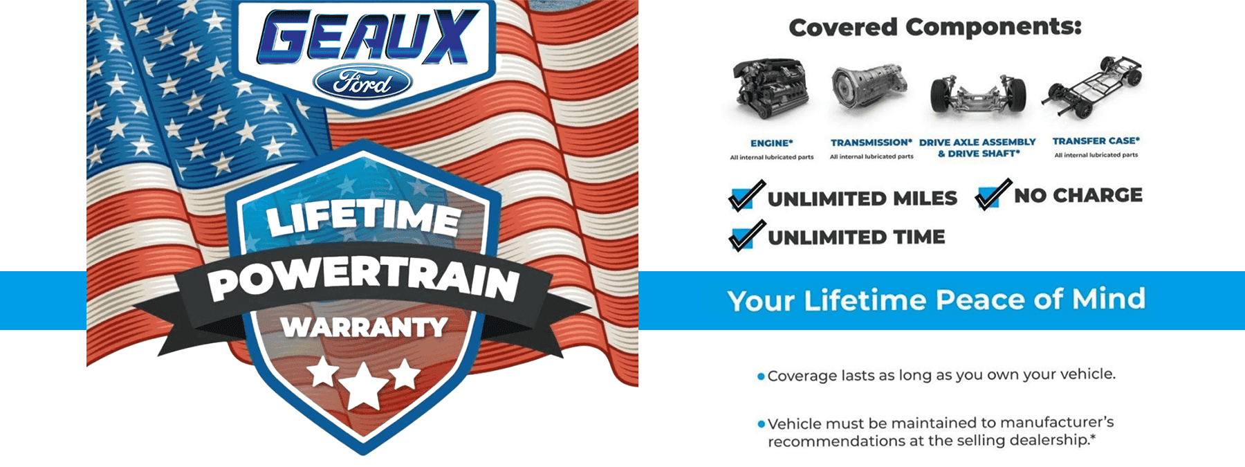 Lifetime Powertrain Warranty