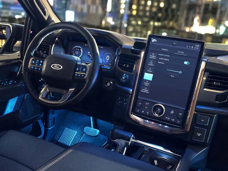 New 2025 Ford F-150 Lightning Full-Size Electric Pickup Truck Interior Comfort Features and Technology