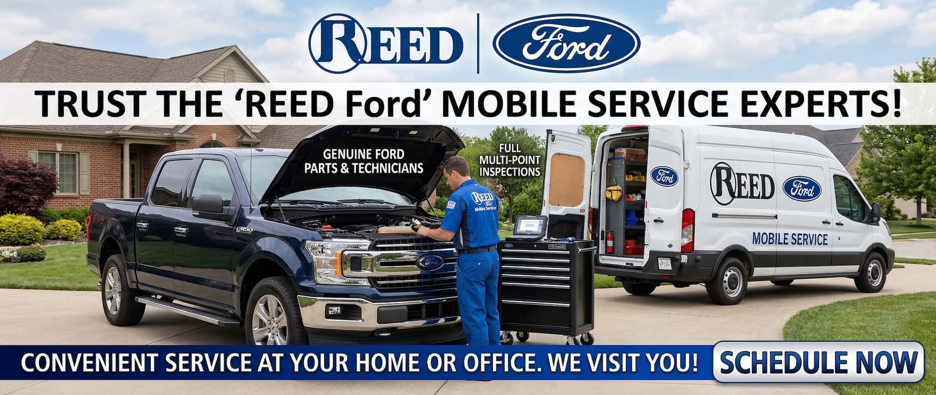 Reed Ford of Harrisonville service center with Ford-certified technicians ready to work on your vehicle