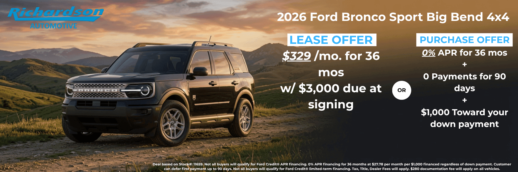 2026 Ford Bronco Sport Big Bend 4x4 Deals