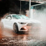 Mustang going through a Macon, GA car wash.