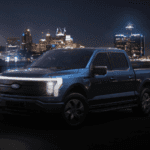 Ford F-150 Lightning Parked in Front of the City