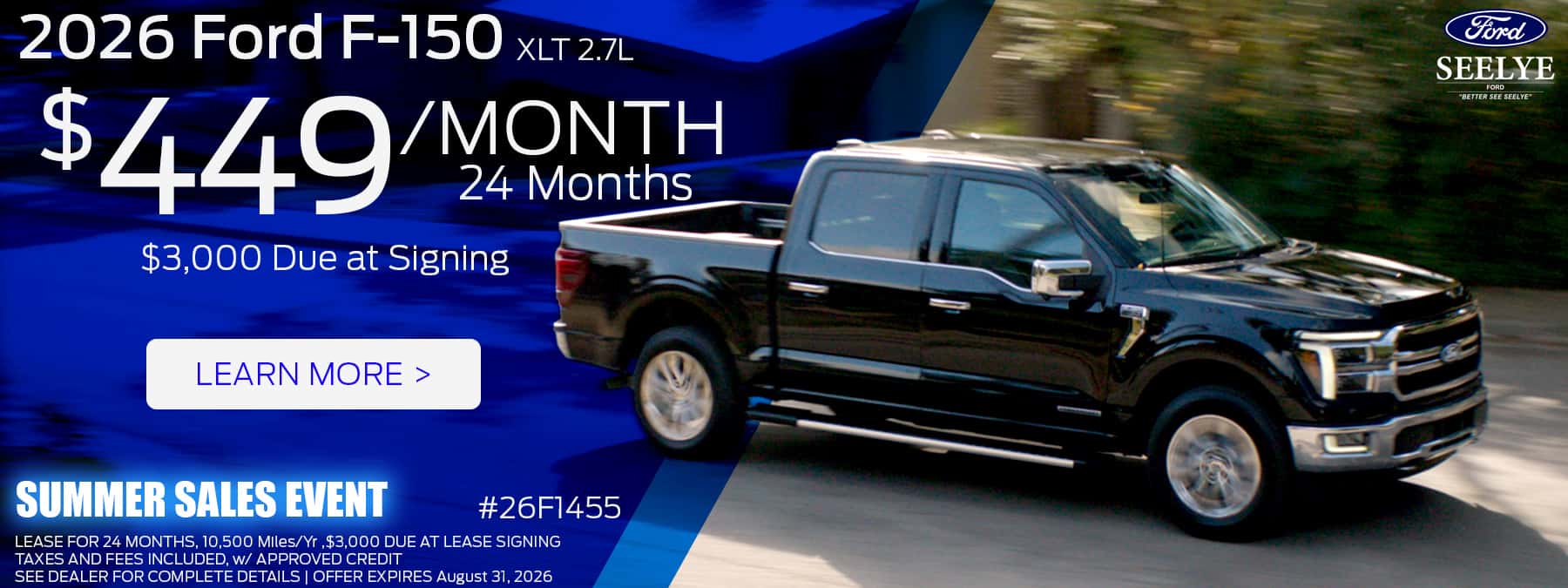 Ford F-150 XLT 2.7 - $449 Per Month