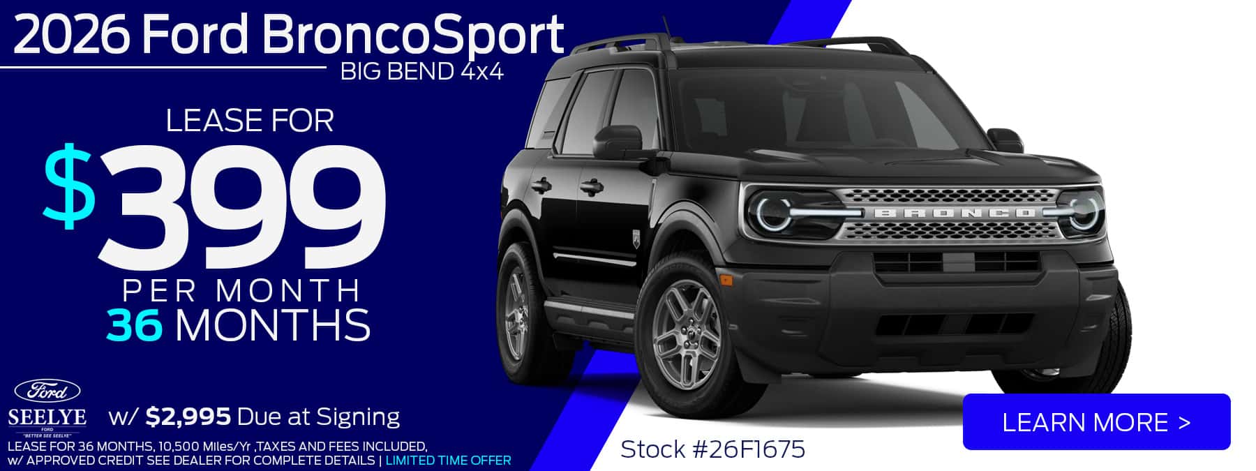 2026 Ford Bronco Sport Big Bend - Lease Offer September 2026