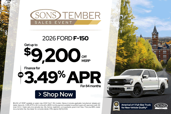 $9,200 off MSRP or 3.49% APR for 84 months