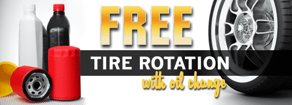 LIMITED TIME OFFER, FREE tire rotation with purchase of oil change* see details