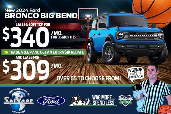 2024 Ford Bronco Big Bend - Lease a Soft Top for $340/mo for 36 months