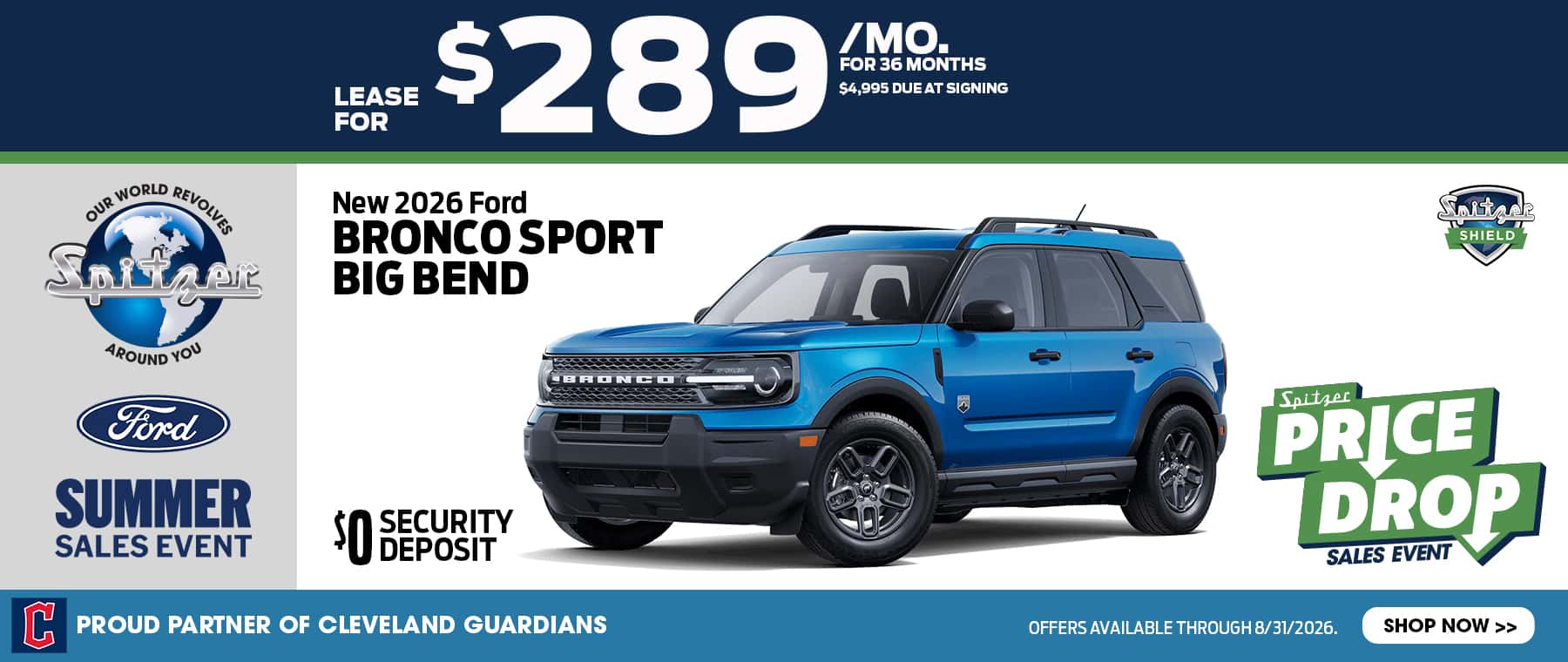 08.2026_Ford Bronco Sport_Lease for $289 for 36 mo