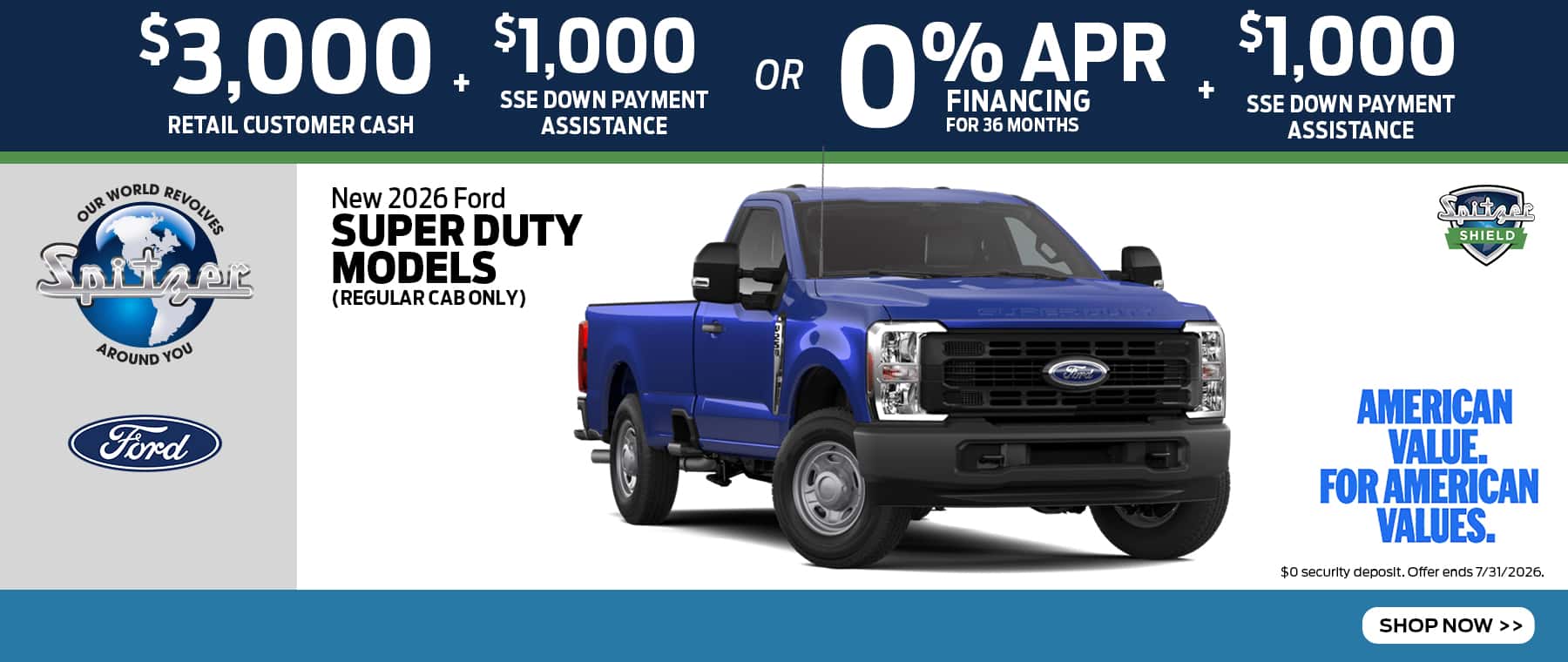 07.2026_Ford Superduty_$3000 retail customer cash OR 0% for 36 mo