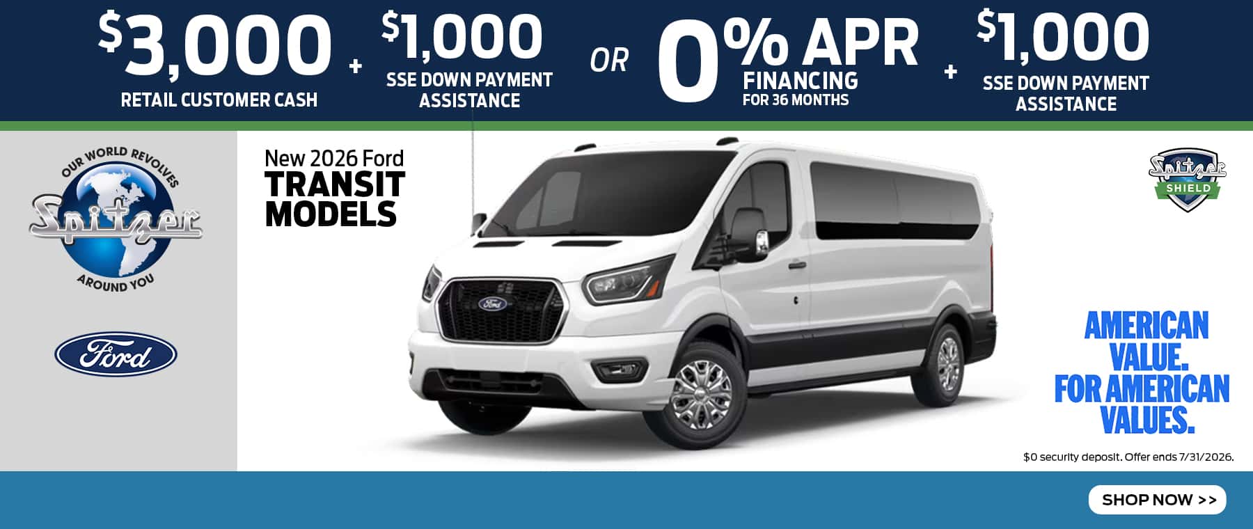 07.2026_Ford Transit Models_$3000 retail customer cash OR 0% for 36 mo