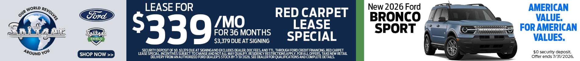 07.2026_Ford Bronco Models_$6000 Closeout Bonus Cash/Ford Bronco Lease for $499 for 36 mo OR 0% for 36 mo