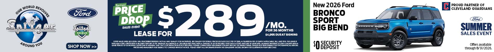 08.2026_Ford Bronco Sport_Lease for $289 for 36 mo