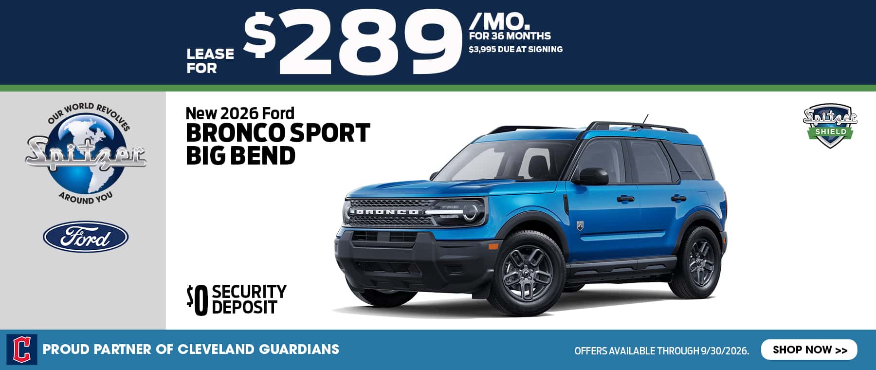 09.2026_Ford Bronco Sport_Lease for $289 for 36 mo
