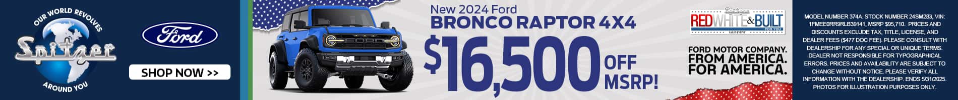 05.2025_Carrera_Get Up To $16,500 Off MSRP on New 2024 Ford Bronco Raptor Models!