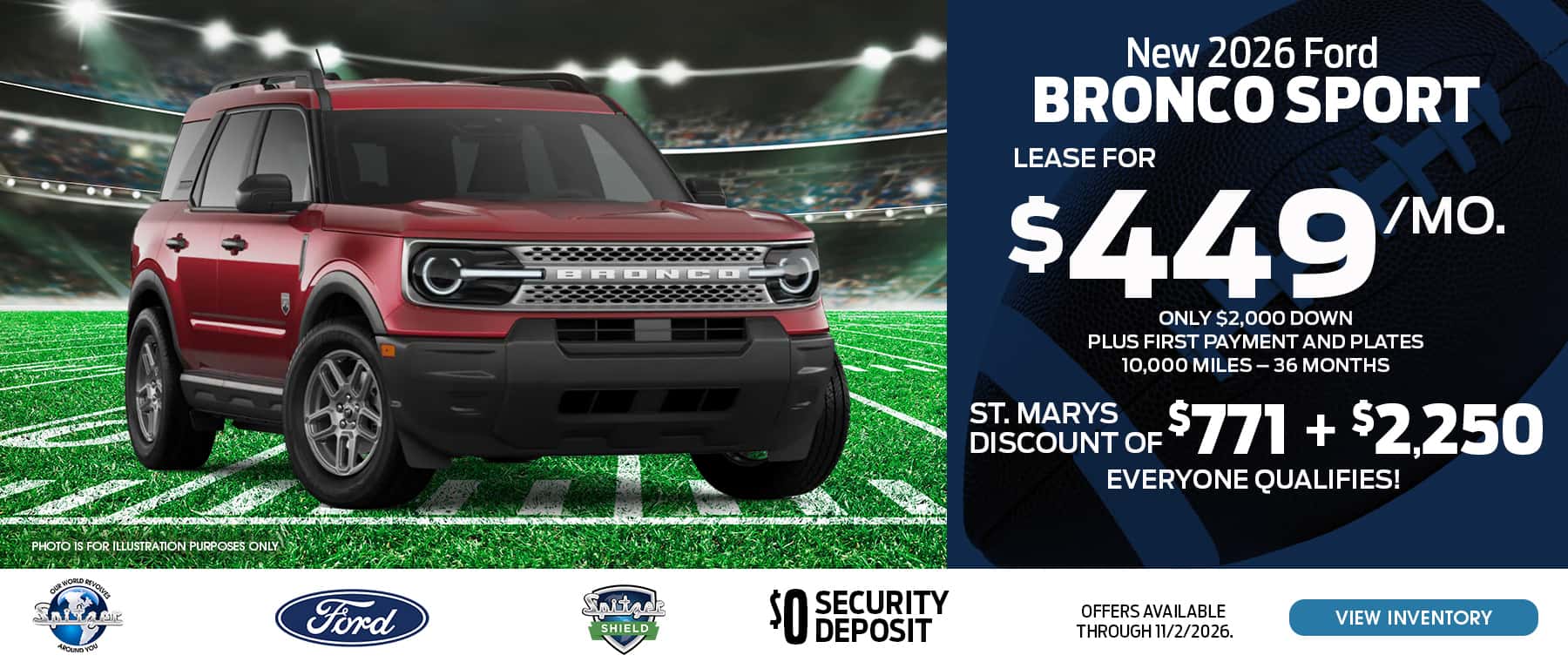10.2026_Ford Bronco Sport_Lease for $449 for 36 mo