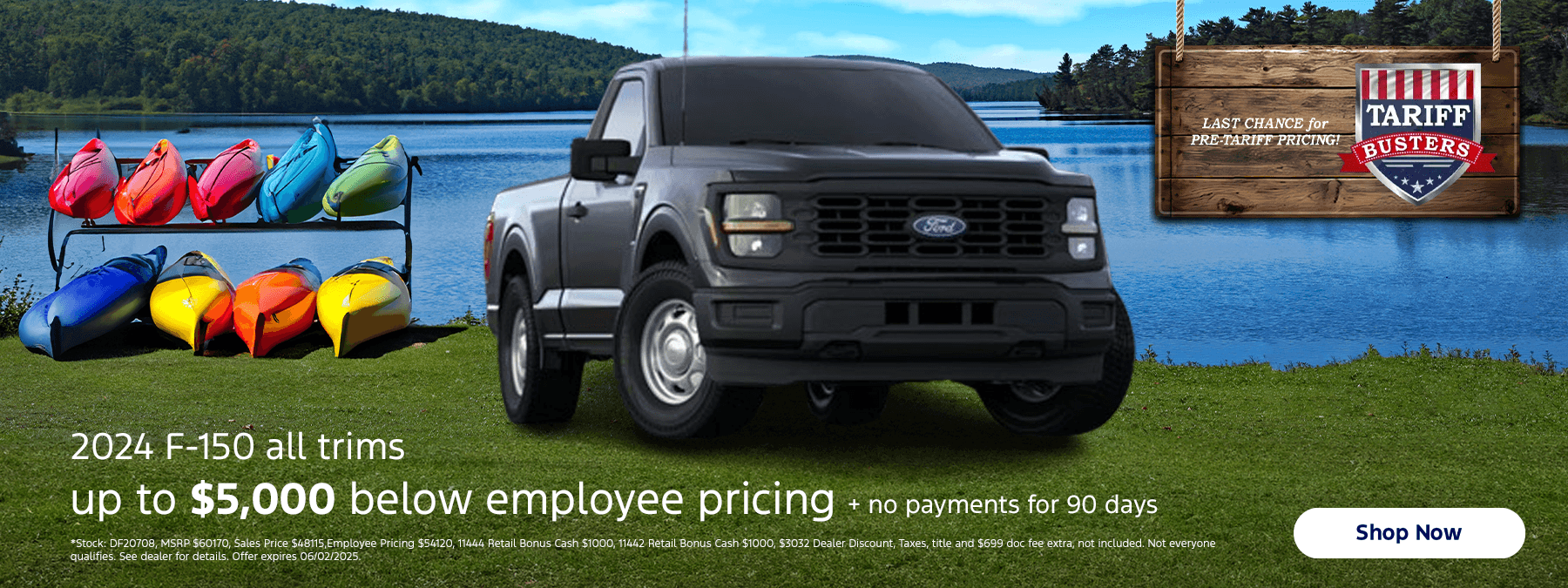 2024 F-150 all trims UP TO $5,000 BELOW EMPLOYEE PRICING + NO PAYMENTS FOR 90 DAYS
