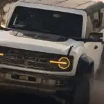 2026 Ford Bronco Tearing over a dirt road