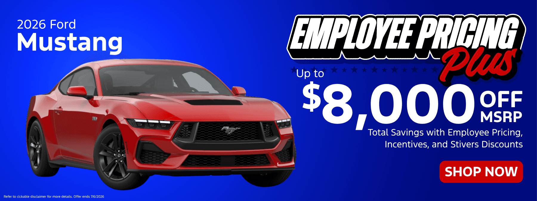 Ford Employee Pricing Plus Stivers Discount - Mustang