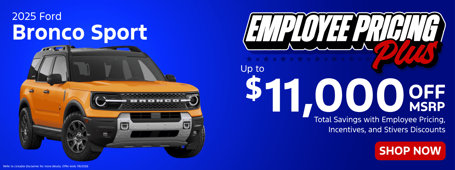 Ford Employee Pricing Plus Stivers Discount - Bronco Sport