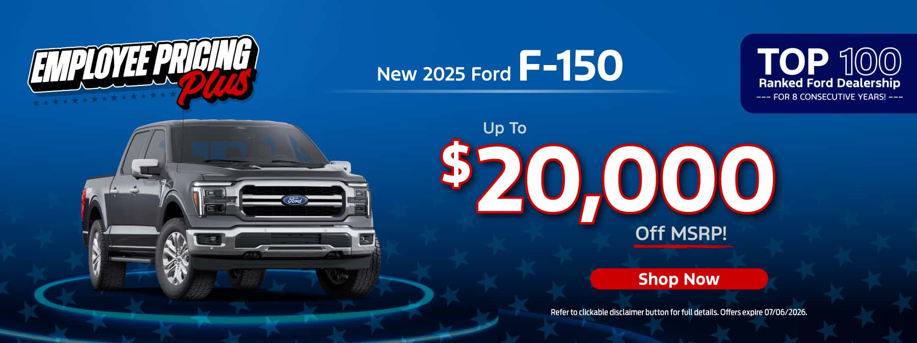 Employee Pricing Plus Even More OFF $20,000 OFF F-150