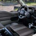 Black and gray interior and dash in a 2026 Ford F-150.