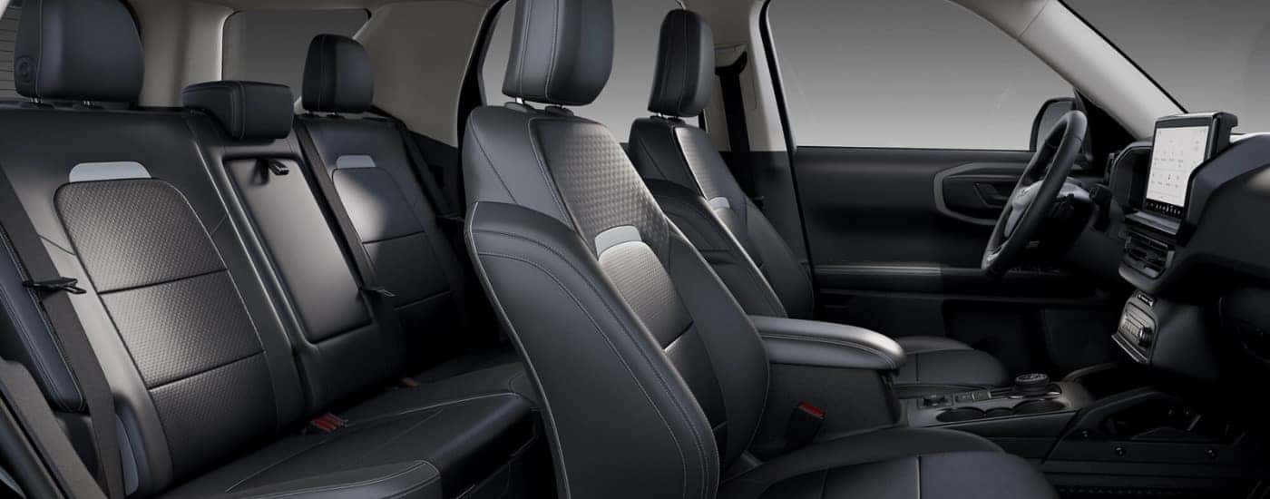 Cutout of the black and grey interior of a 2026 Ford Bronco Sport