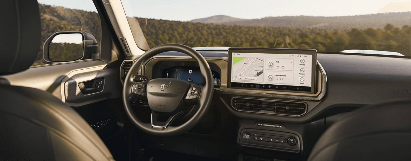 Black interior of a 2026 Ford Bronco Sport