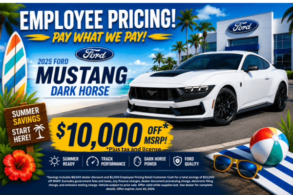 🏁 2025 Ford Mustang Dark Horse — Save $10,000 off MSRP and unleash 500 horsepower for less! 🔥