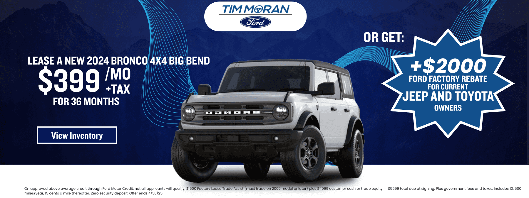 Ford Bronco 4X4 April Offer