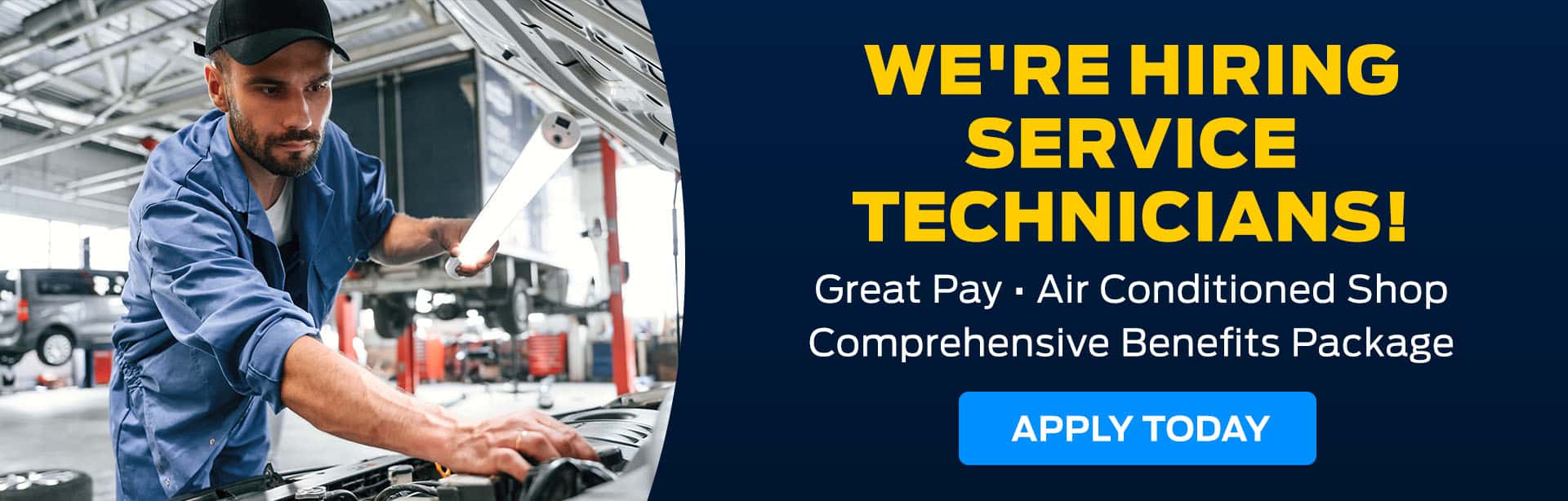 We are hiring service technicians at Tipton Ford near Noblesville, Indiana.