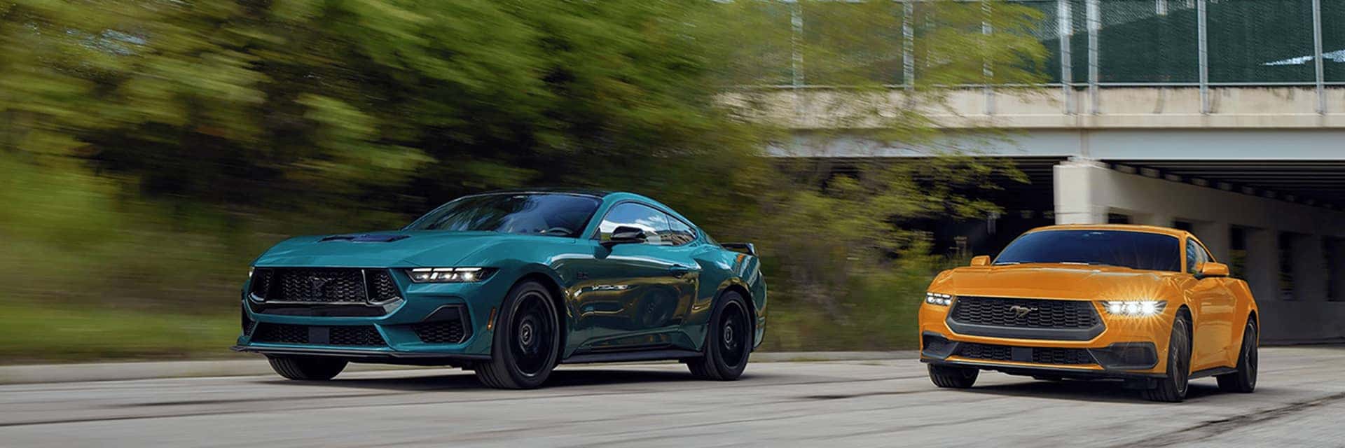 2026 ford mustangs driving on road