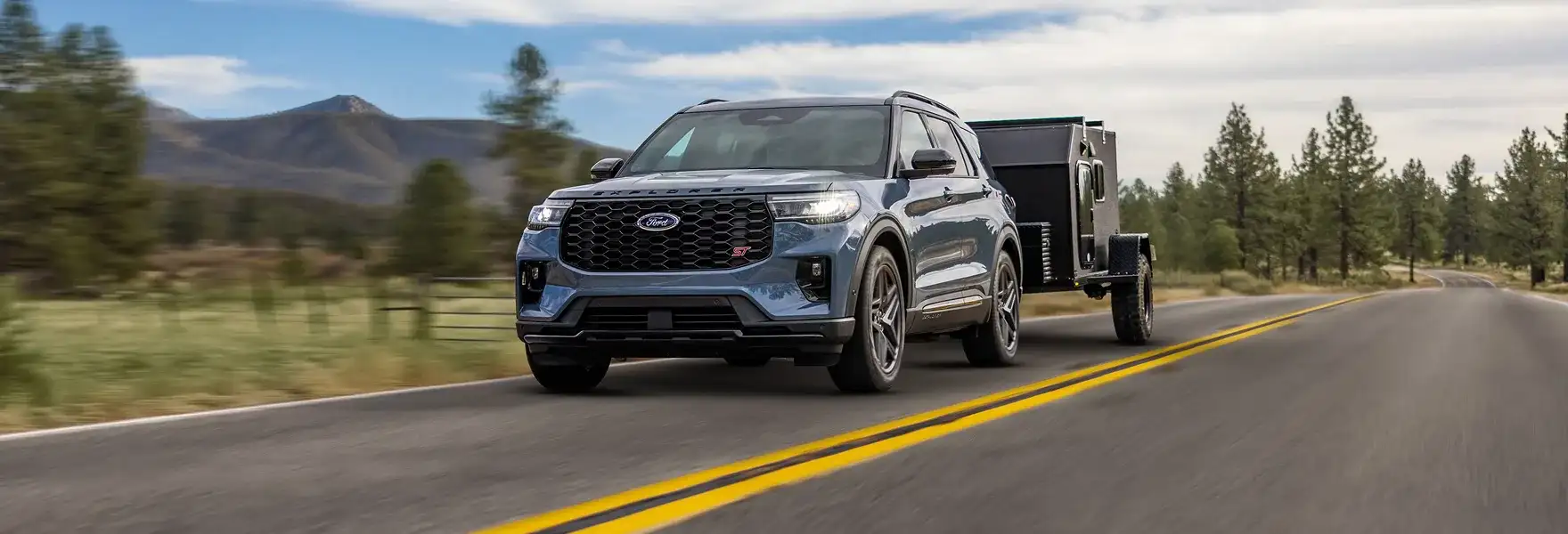 2026 Ford Explorer towing a trailer