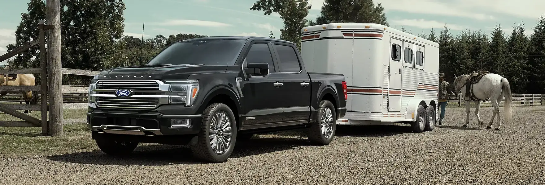 F-150 towing a trailer on the highway