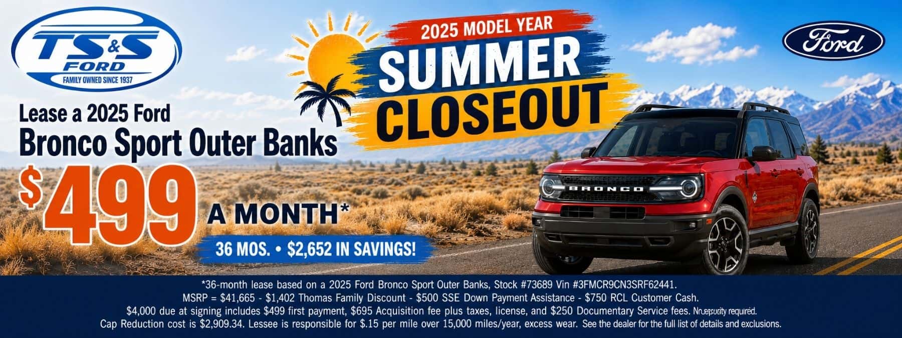 Bronco Sport Lease 7-19