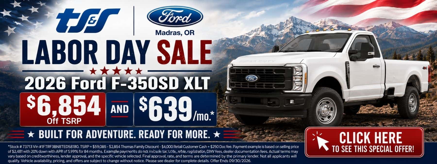 2026 F-350SD XLT Labor Day 2026