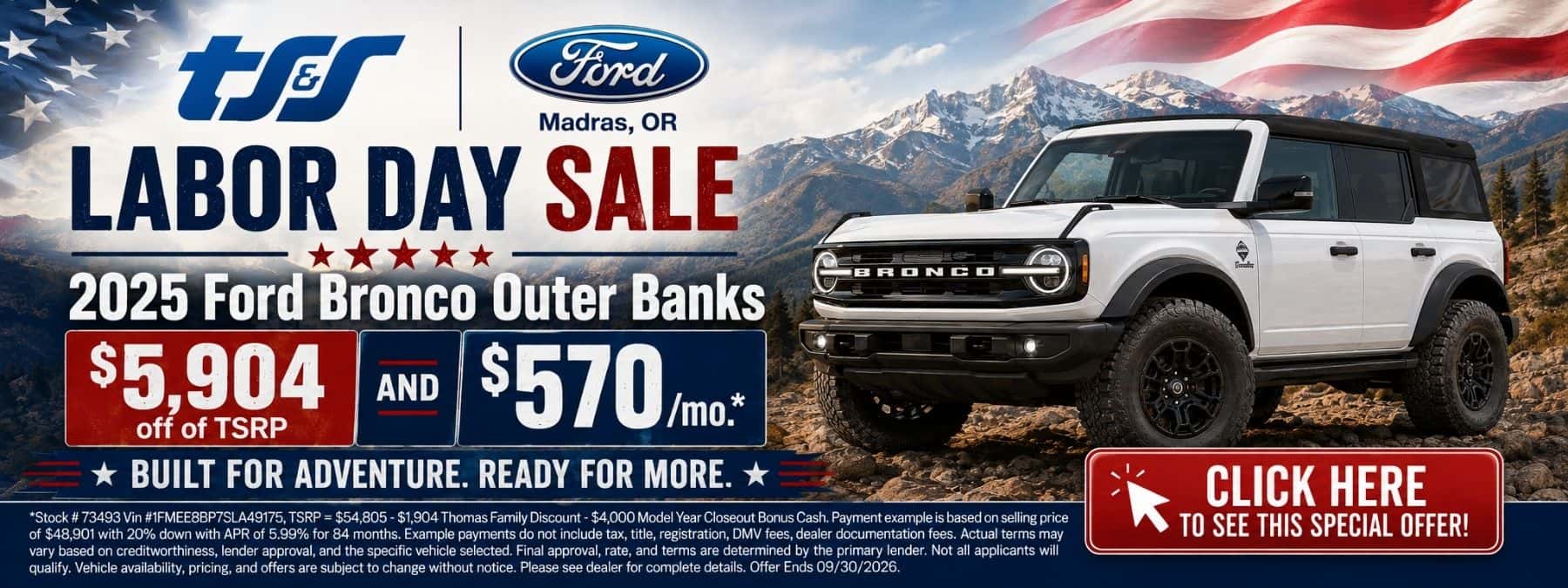 2026 Bronco Sport Retail Labor Day 2026