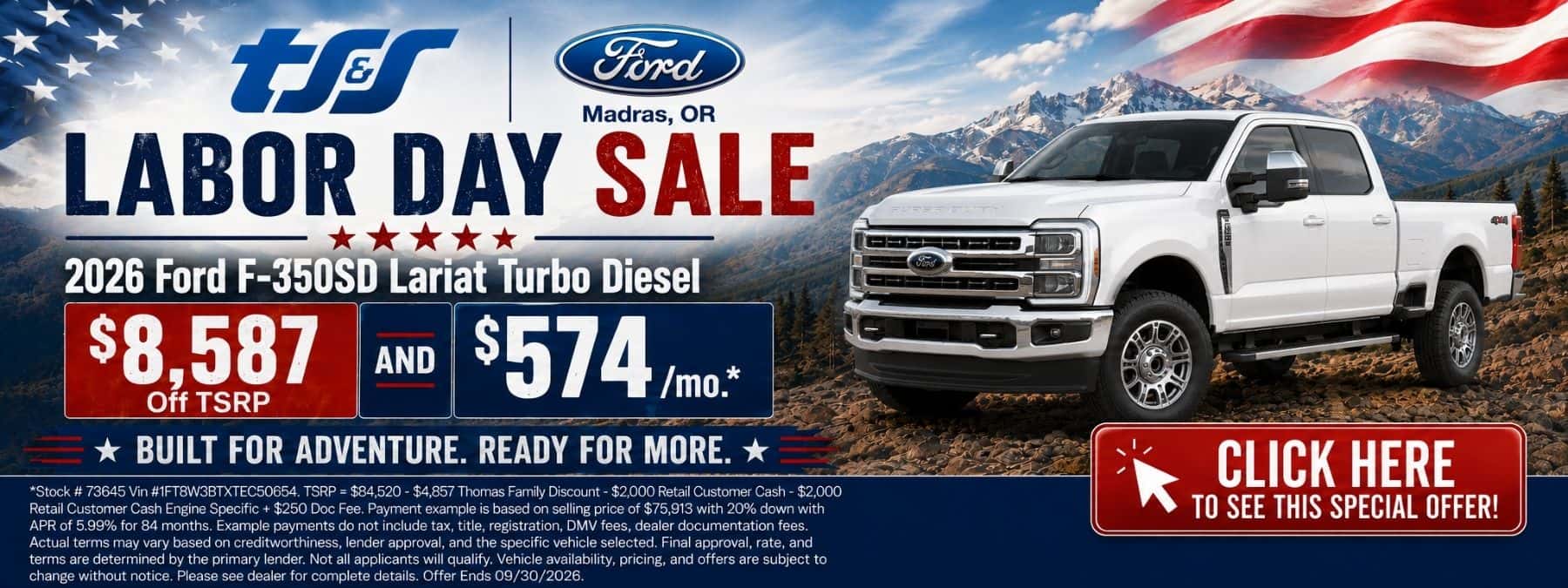 2026 F-350SD Lariat Labor Day