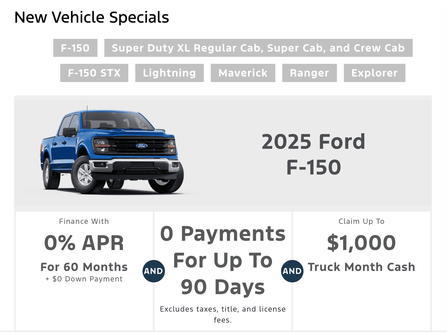 New vehicle specials1