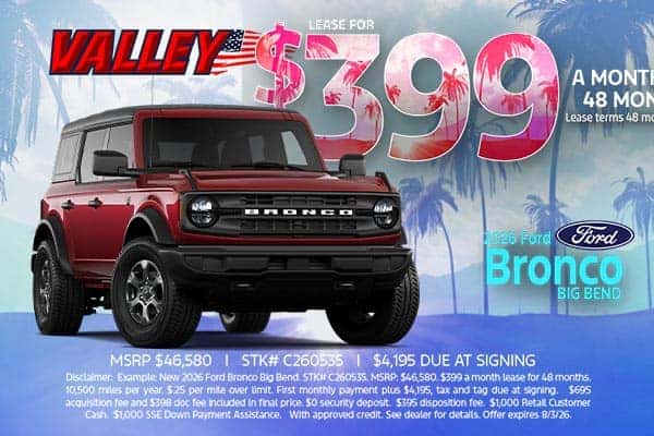 2026 Ford Bronco Big Bend Lease