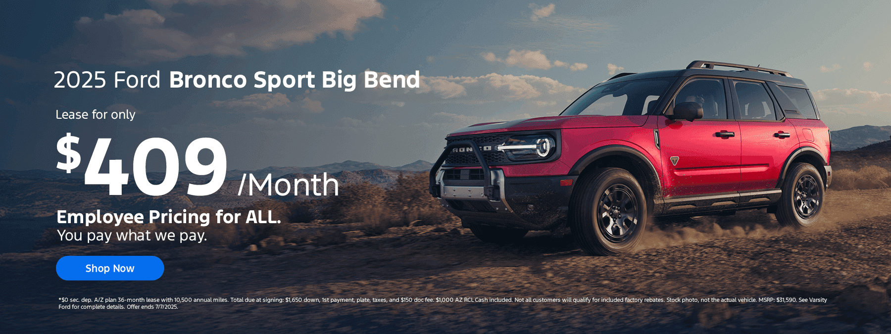 Lease a new 2025 Bronco Sport Big Bend