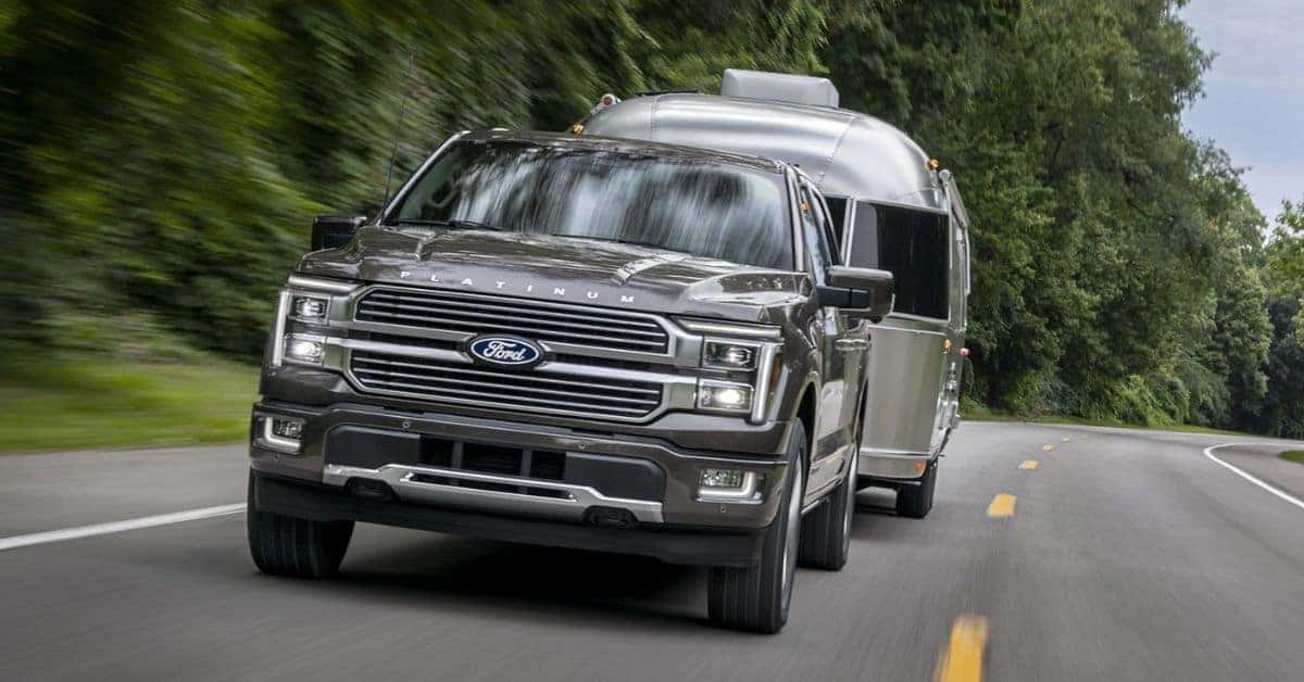Ford vehicle towing a trailer