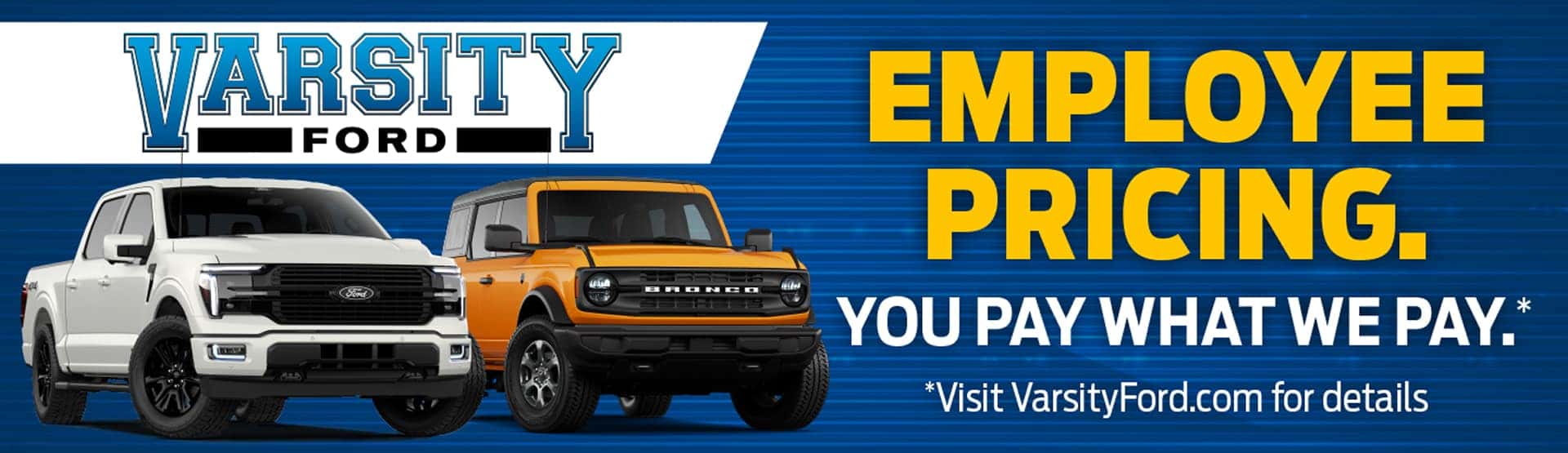 employee pricing banner