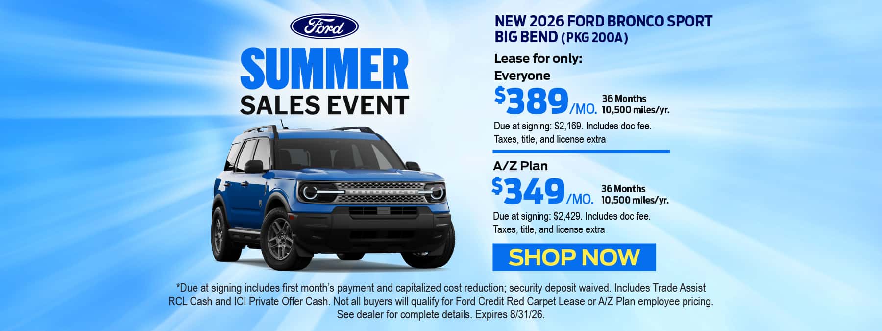 NEW 2026 FORD BRONCO SPORT BIG BEND (PKG 200A)