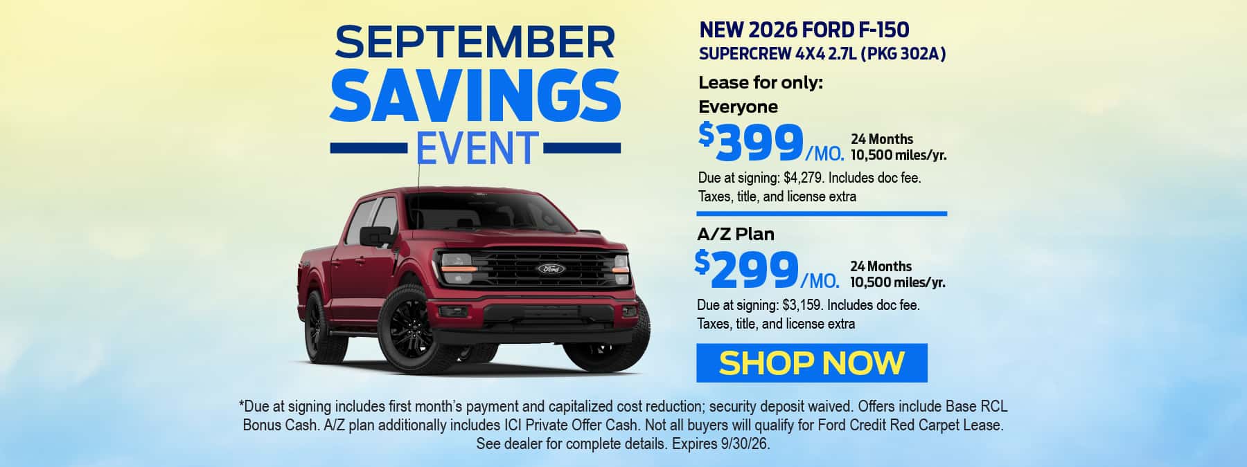 September Savings Event