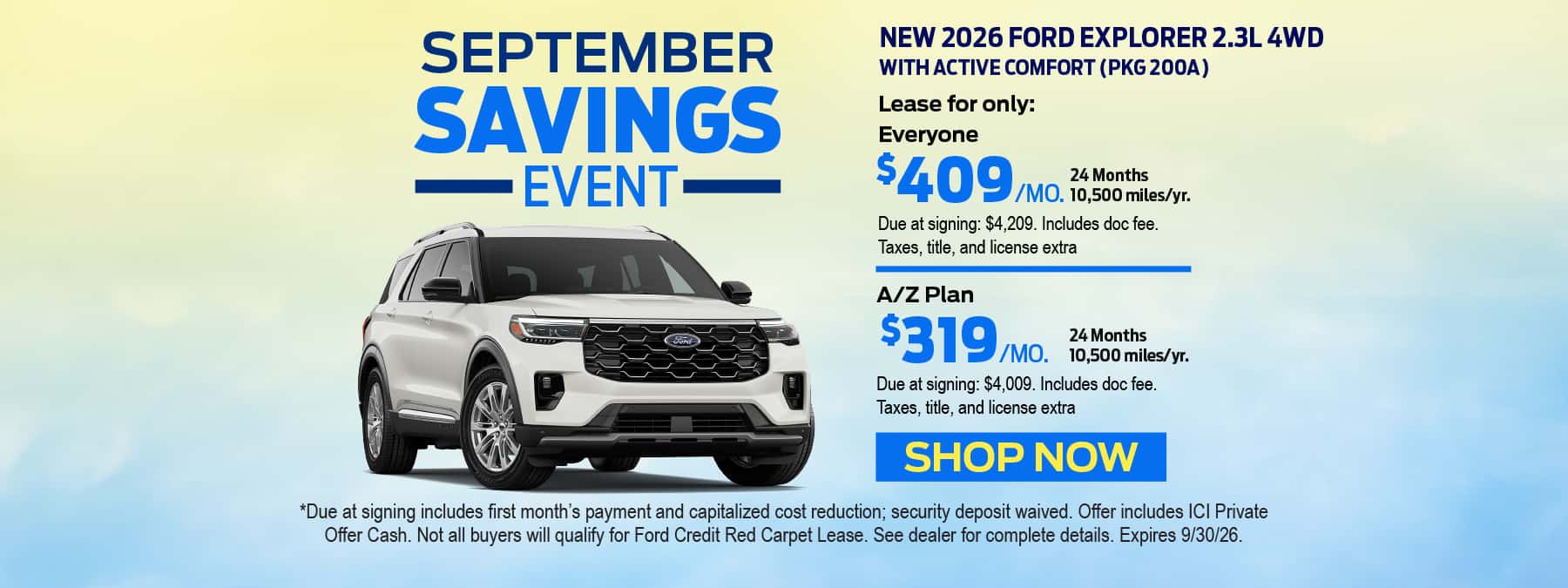 September Savings Event