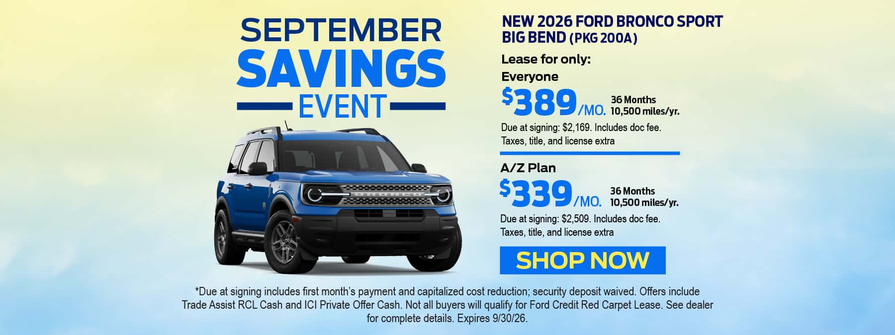 September Savings Event
