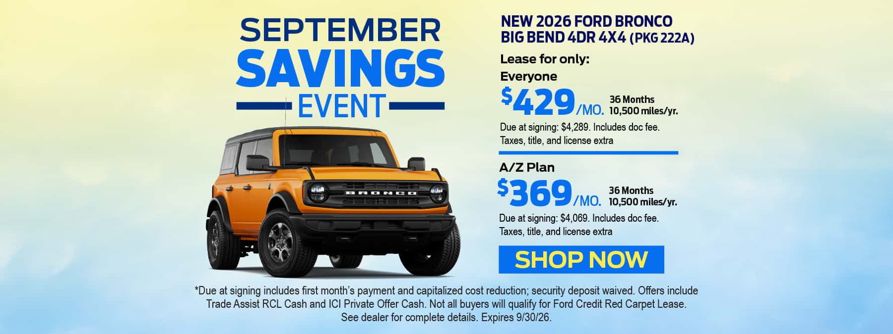 September Savings Event