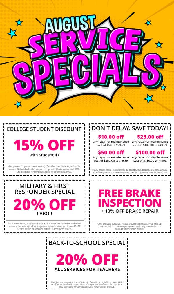 August Service Specials
