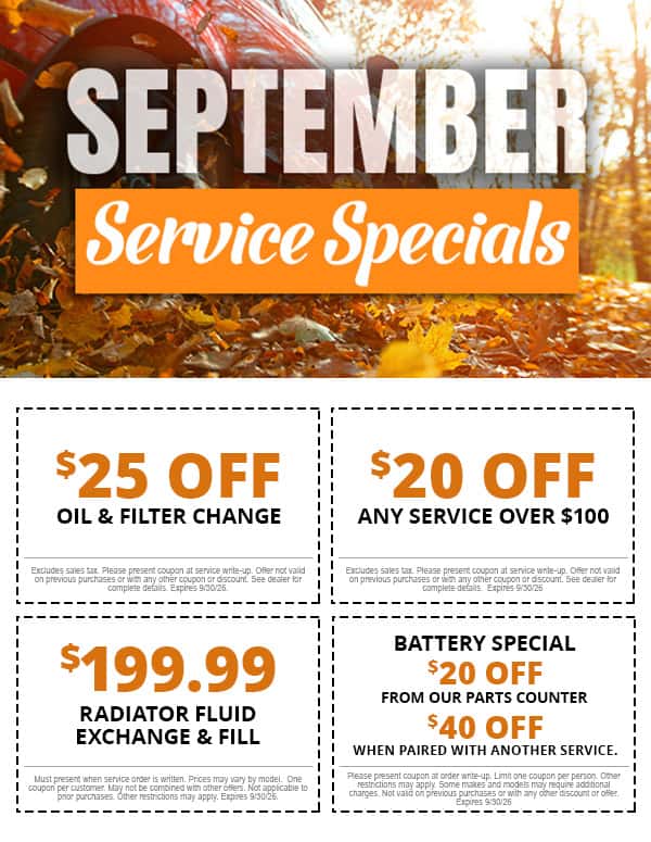 September Service Specials